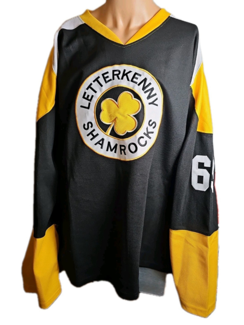 Letterkenny Shamrocks Hockey Jersey XXXL Shoresy 69 Black Yellow TV Show Merch